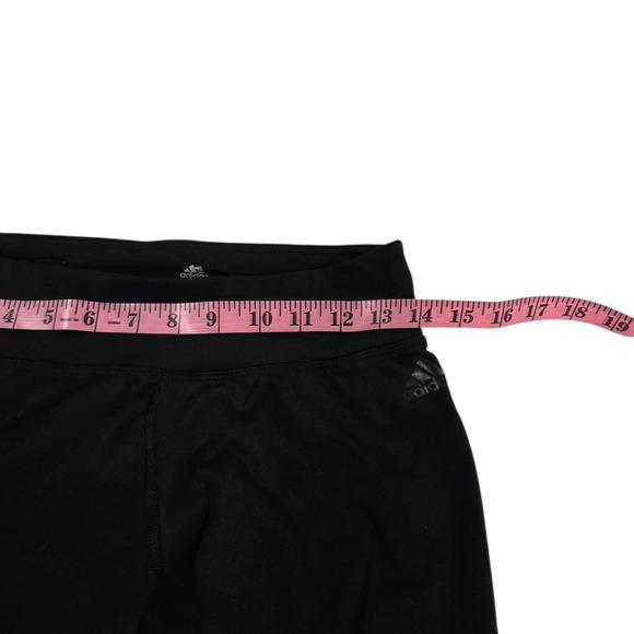 Adidas Ankle Leggings Womens Black M Climalite Low Rise Stretch Logo Script - Picture 5 of 8